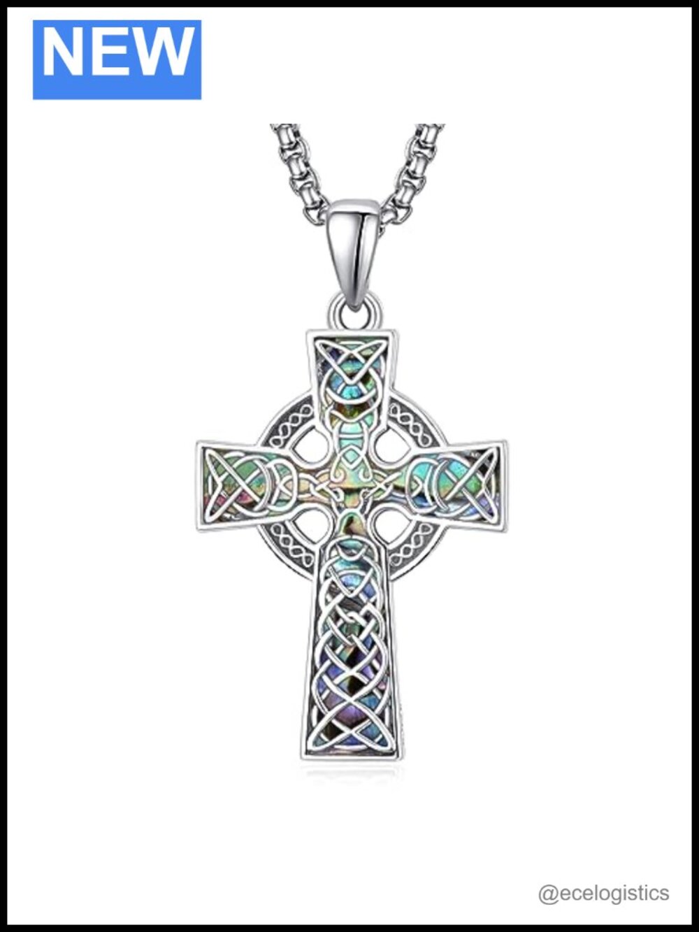 Sterling Silver Celtic Knot Cross Necklace Religious Pendant Gift